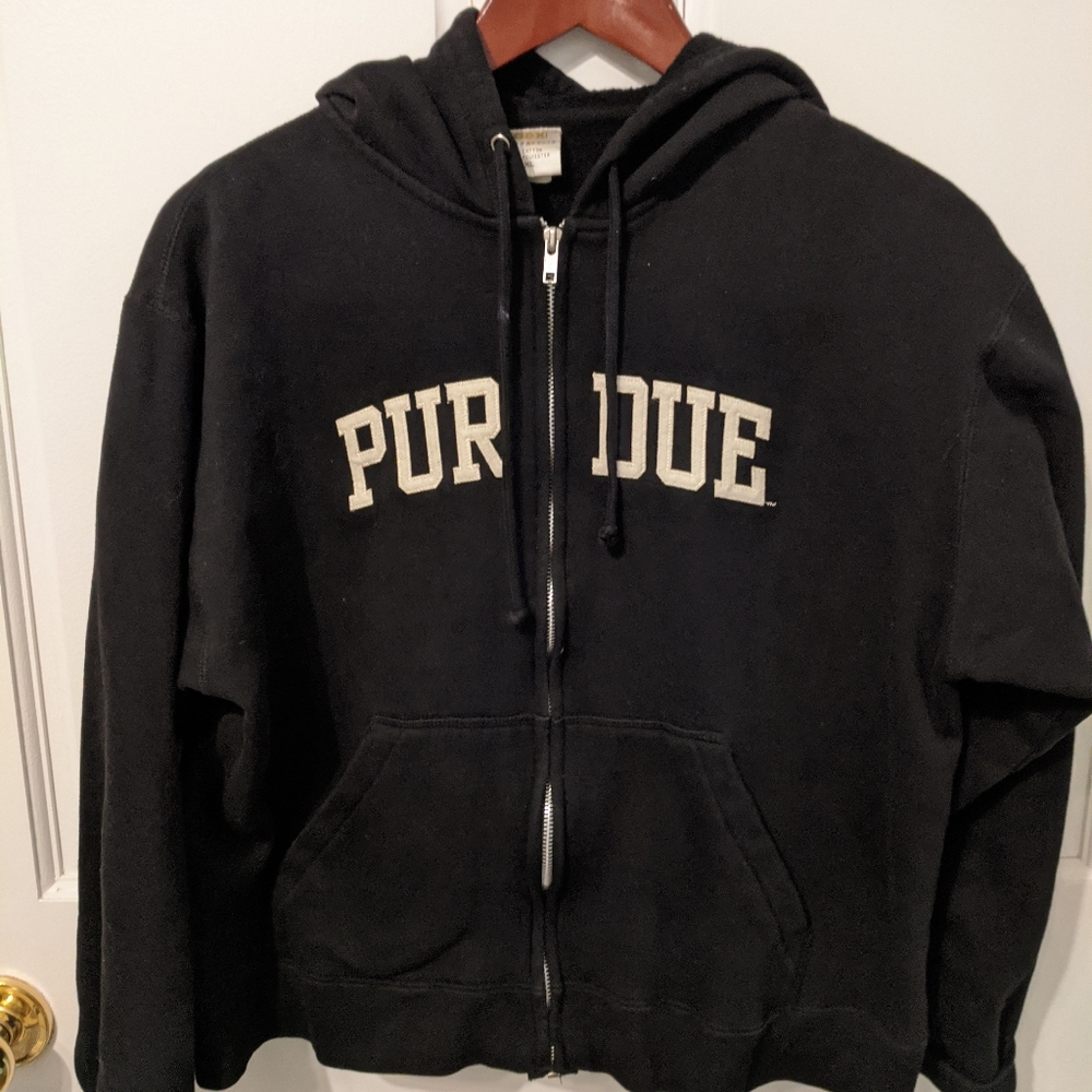 vintage cropped purdue zip up